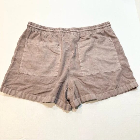 Universal Thread Linen Blend Shorts Taupe Drawstring Cuffed Hem, Size XXL - Picture 9 of 12